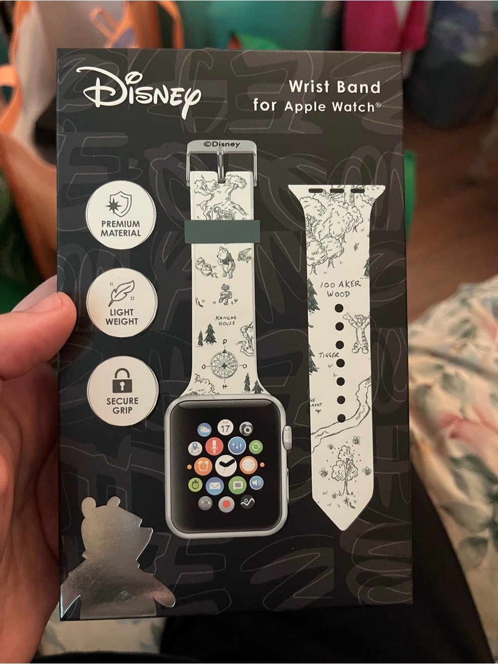 Disney White Winnie the Pooh Sketch Apple Watch Wrist Band